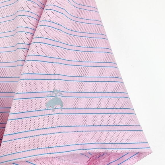 BROOK BROTHERS Pink Blue Striped Polo Shirt S NEW - Picture 6 of 9